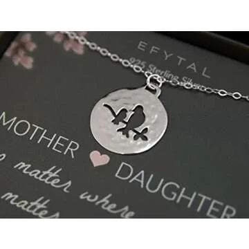 EFYTAL Mommy & Bird Necklace - Perfect Gift for Moms