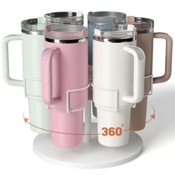 QimCoor Stanley 40 oz Cup Organizer - Rotating Tumbler Holder for Kitchen Organization