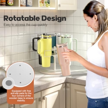 QimCoor Stylish Rotating Tumbler Organizer for 40 oz Cups