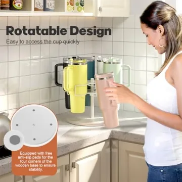 QimCoor Stylish Rotating Tumbler Organizer for 40 oz Cups