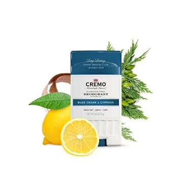 Cremo Blue Cedar and Cypress Aluminum-Free Deodorant, 2.65 Oz