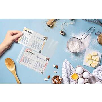 Better Kitchen Products Recipe Card Page Protectors, 50 Count, 4 x 6 inch Pockets, 2 Pockets Per Pag...