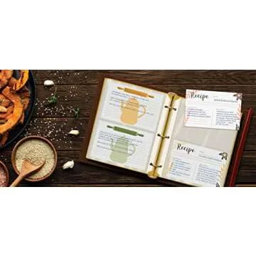 Better Kitchen Products Recipe Card Page Protectors, 50 Count, 4 x 6 inch Pockets, 2 Pockets Per Page, (for Medium Size 8.5"x 9.5" Binders), Recipe Book Pocket Page Refill Sheets
