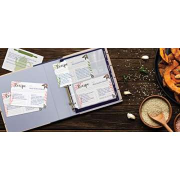 Better Kitchen Products Recipe Card Page Protectors, 50 Count, 4 x 6 inch Pockets, 2 Pockets Per Page, (for Medium Size 8.5"x 9.5" Binders), Recipe Book Pocket Page Refill Sheets