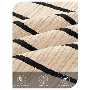 MEROKEETY Women's 2025 Sleeveless Summer Tank Dress Striped Bodycon Maxi Dress Square Neck Ribbed Knitted Sundress Apricot M