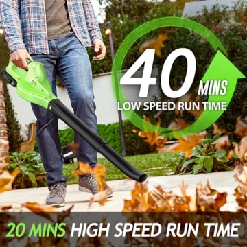 Lightweight Cordless Leaf Blower with Battery - 20V Handheld