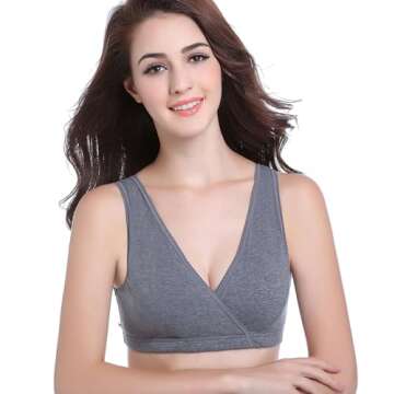 CAKYE Women's Maternity Nursing Bra for Sleep and Breastfeeding 3 Pcs/Pack (Large)
