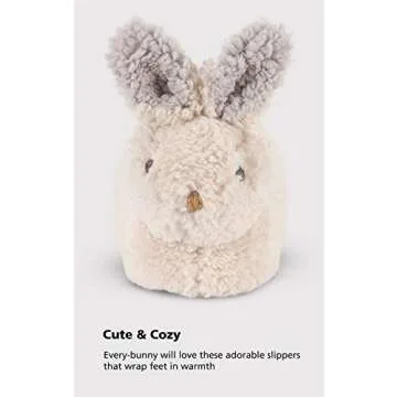 PajamaGram Bunny Slippers for Women - Bedroom Slippers Women Easter Gifts, 8-10