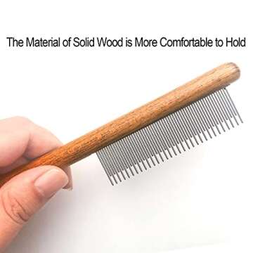 Solid Wood Pet Comb - Perfect for Cats, Dogs & Rabbits