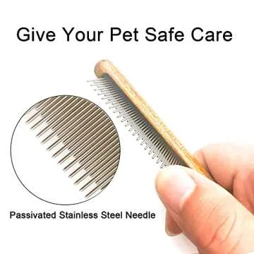 Solid Wood Pet Comb - Perfect for Cats, Dogs & Rabbits