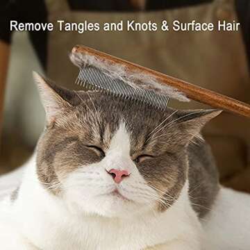 Solid Wood Pet Comb - Perfect for Cats, Dogs & Rabbits