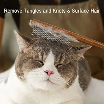 Solid Wood Pet Comb - Perfect for Cats, Dogs & Rabbits