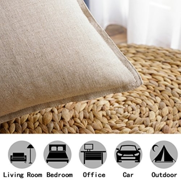 Eco-Friendly Yellow Lumbar Pillow Cover Linen Cotton Blend