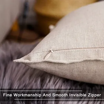 Eco-Friendly Yellow Lumbar Pillow Cover Linen Cotton Blend