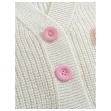 GORGLITTER Women's Cute Bow Cardigan Sweater Long Sleeve V Neck Button Down Pullover Top Apricot Small