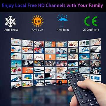 880+ Miles Range TV Antenna, Digital TV Antenna Indoor with Amplifier and Signal Booster, Portable HD Antenna for TV Indoor Outdoor for Smart TV and Old TVs - 36ft Coax Cable - Support 4K 1080p