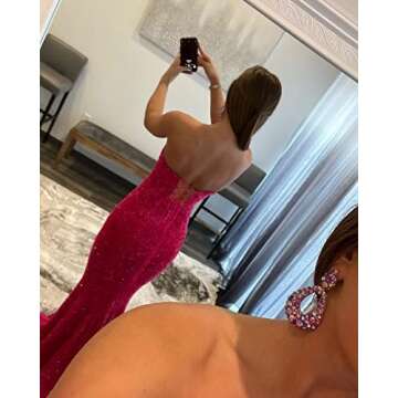 Sequin Evening Dresses for Women Formal Sexy Long Prom Party Gowns Mermaid Sparkly V-Neck Homecoming...