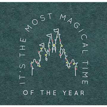 Merry Christmas Shirt Women Xmas Lights Castle Graphic Tops Tee Casual Short Sleeve Holiday T Shirt(Green,Medium)