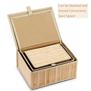 Honygebia Bamboo Storage Boxes Set for Beautiful Organization