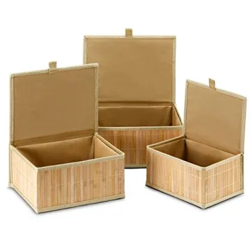 Honygebia Bamboo Storage Boxes Set for Beautiful Organization