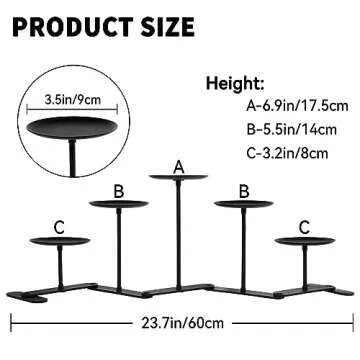 Adjustable Black Iron Candelabra for Pillar Candles