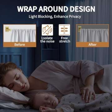 ZYRW Gold Curtain Rods - Stylish Wrap Around Design for Room Darkening, Adjustable 48 to 90 Inches