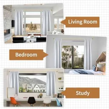 ZYRW Gold Curtain Rods, Room Darkening for 48-90 Inches