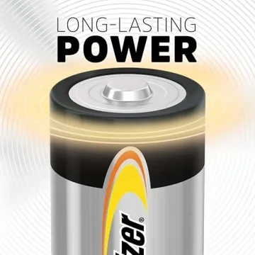 Long-Lasting Energizer D Cell Alkaline Batteries 12 Count