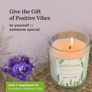 Magnificent 101 Set of 3 Long Lasting Pure Sage Smudge Candles - 42-Hour Burn, 3.5 Oz Each, Soy Wax, Sage Cleansing for House Energy, Meditation & Manifestation