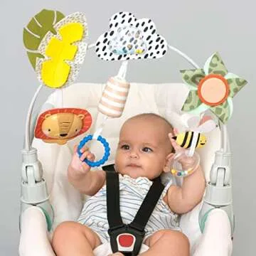 Taf Toys Savannah Adventures Arch | Activity Arch with Fascinating Toys, Stimulates Baby’s Senses & Motor Skills Development | Newborn Toys & Baby Toys 3-6 Months | Use on Strollers, Bassinets, Crib