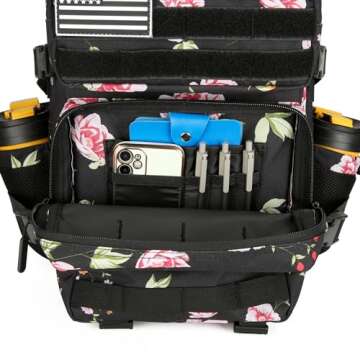 KXBUNQD 45L Military Tactical Backpack Hiking Backpacks Tactical Gear Camo Back Pack Army Molle Bag Rucksack Fitness Daypack