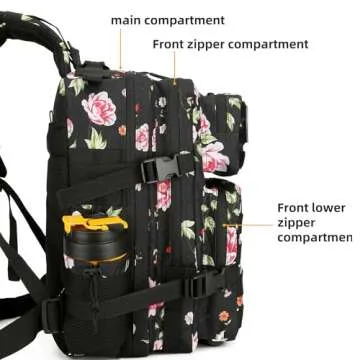 KXBUNQD 45L Military Tactical Backpack Hiking Backpacks Tactical Gear Camo Back Pack Army Molle Bag Rucksack Fitness Daypack