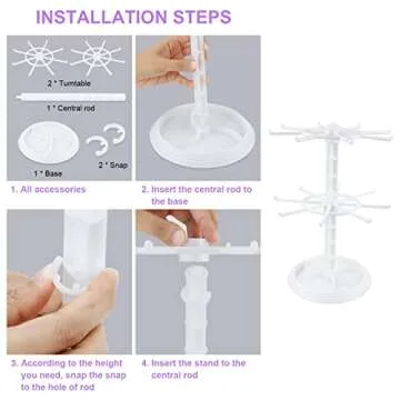 Jewelry Rack for Clay Beads Bracelets, Double-Layer Rotating Storage Display Stand for Polymer Clay Beads Bracelets Necklaces Anklets Jewelry, Gift Ideal for Women (White)