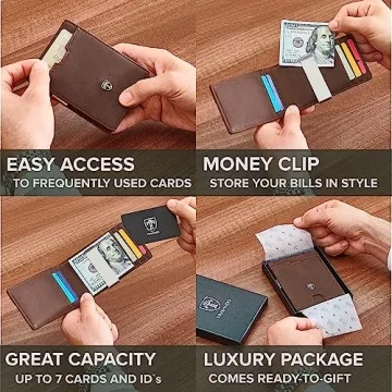TRAVANDO Money Clip Wallet RIO - Slim RFID Wallet for Men