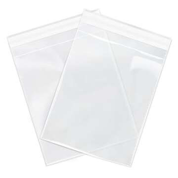 Spartan Industrial - 10" X 13" (100 Count) Crystal Clear Resealable Cello Poly Bags for Packaging, C...
