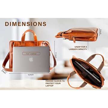 Liberty Leather 15.6” Genuine Laptop Bag for Men & Women