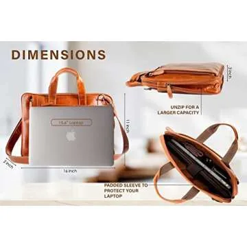 Liberty Leather 15.6” Genuine Laptop Bag for Men & Women