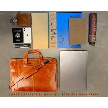 Liberty Leather 15.6” Genuine Laptop Bag for Men & Women