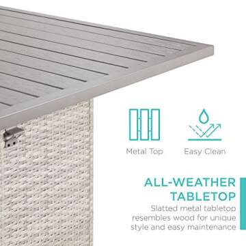 Outdoor Wicker Bar Table Set with Built-in Bottle Opener