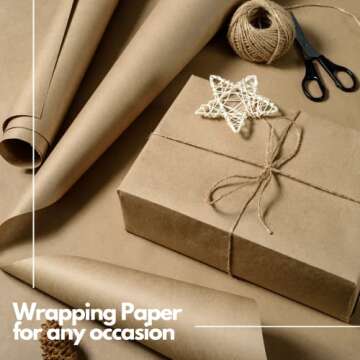 Eco-Friendly Ofelia Kraft Wrapping Paper Roll, 30x100ft