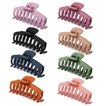 8 Pcs Hair Clips Large Claw Hair Clips for Thick Hair No Slip, Strong Hold Big Hair Claw Banana Hair...