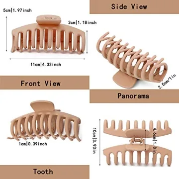 8 Pcs Large Claw Hair Clips for Thick Hair