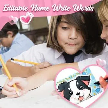 24PCS Valentines Day Gift Cards with Glasses Valentine's Day Fun Dog Face Cards Easter Party Favors Easter Basket Stuffers Accessories for Kids Classroom Exchange Gifts Beach Pool Party Supplies