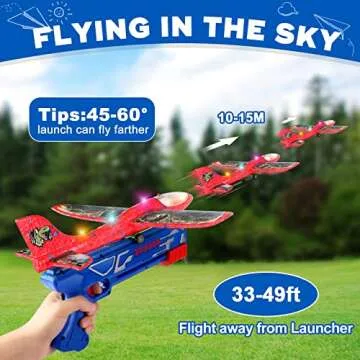 Unique Foam Airplane Launcher with LED Lights for Kids