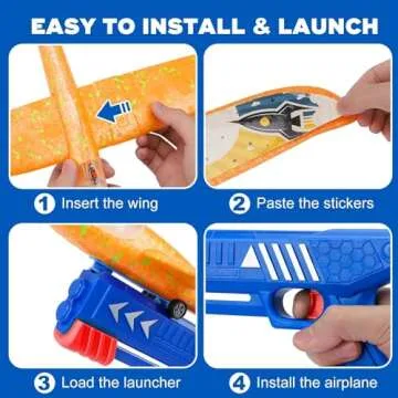 Unique Foam Airplane Launcher with LED Lights for Kids