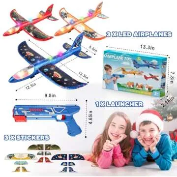 Unique Foam Airplane Launcher with LED Lights for Kids