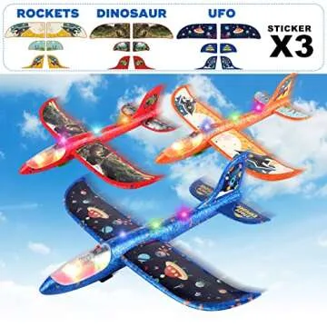 Unique Foam Airplane Launcher with LED Lights for Kids