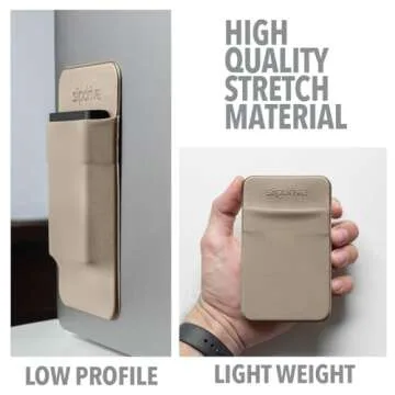 Slipdrive - Portable Hard Drive Sleeve for Laptop - SSD Solid State Drive - Reusable Adhesive - 5” x 3.2” Stick on External Hard Drive Carrying Case - Travel Pocket Pouch (Small, Sand Stone)