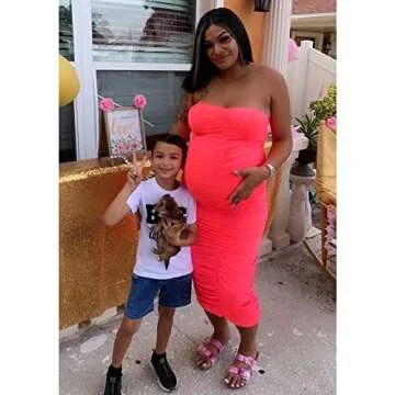 Stylish Strapless Bodycon Tube Maxi Dress in Pink