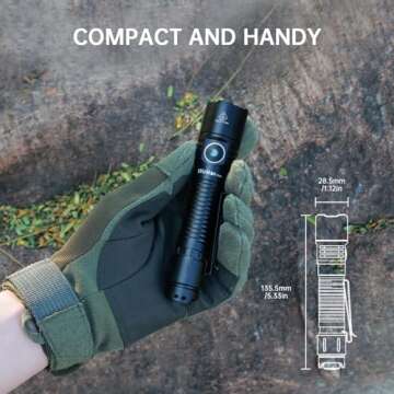 Wurkkos TD05 Tactical Flashlight 1800 Lumens Rechargeable